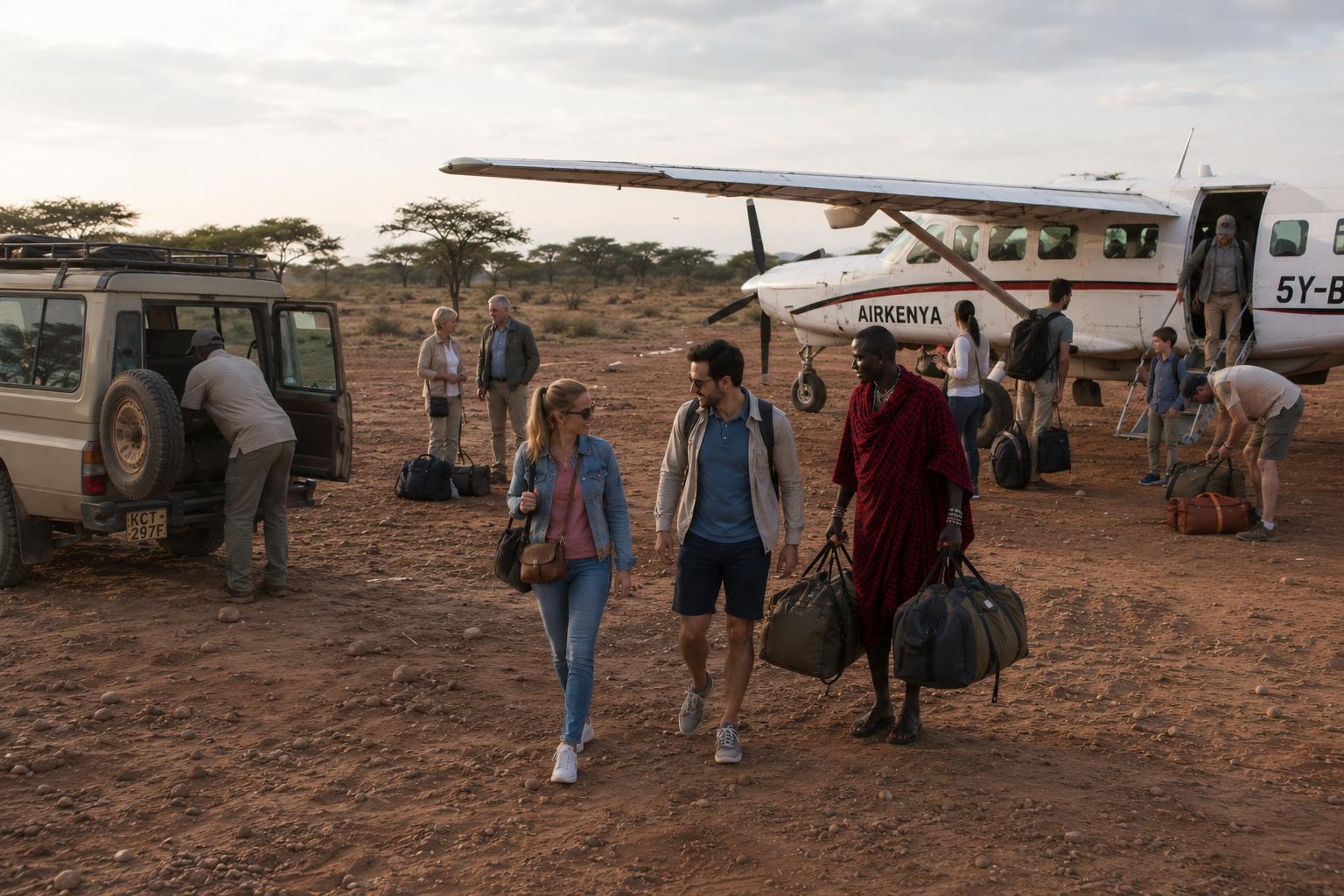 Airstrip arrivals can be built into the same private transfer plan.