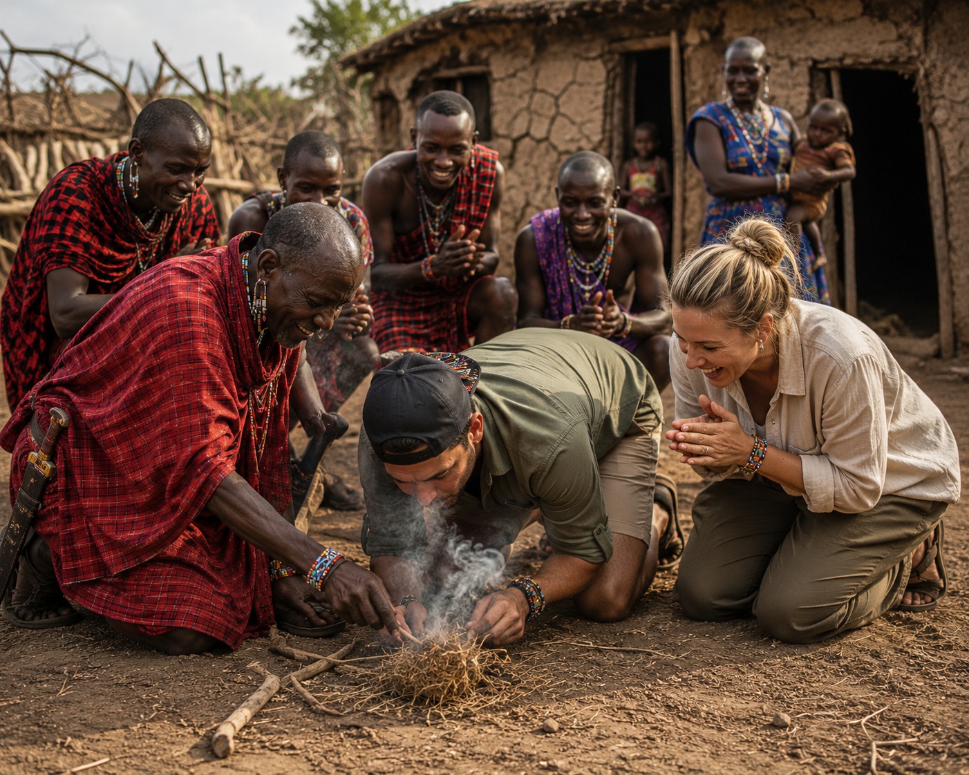 A hands-on Maasai fire-making experience.