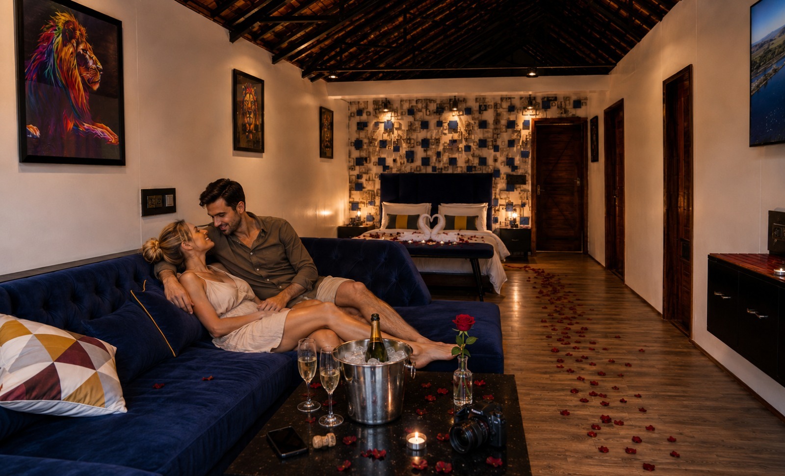 Private residence prepared before the couple arrives