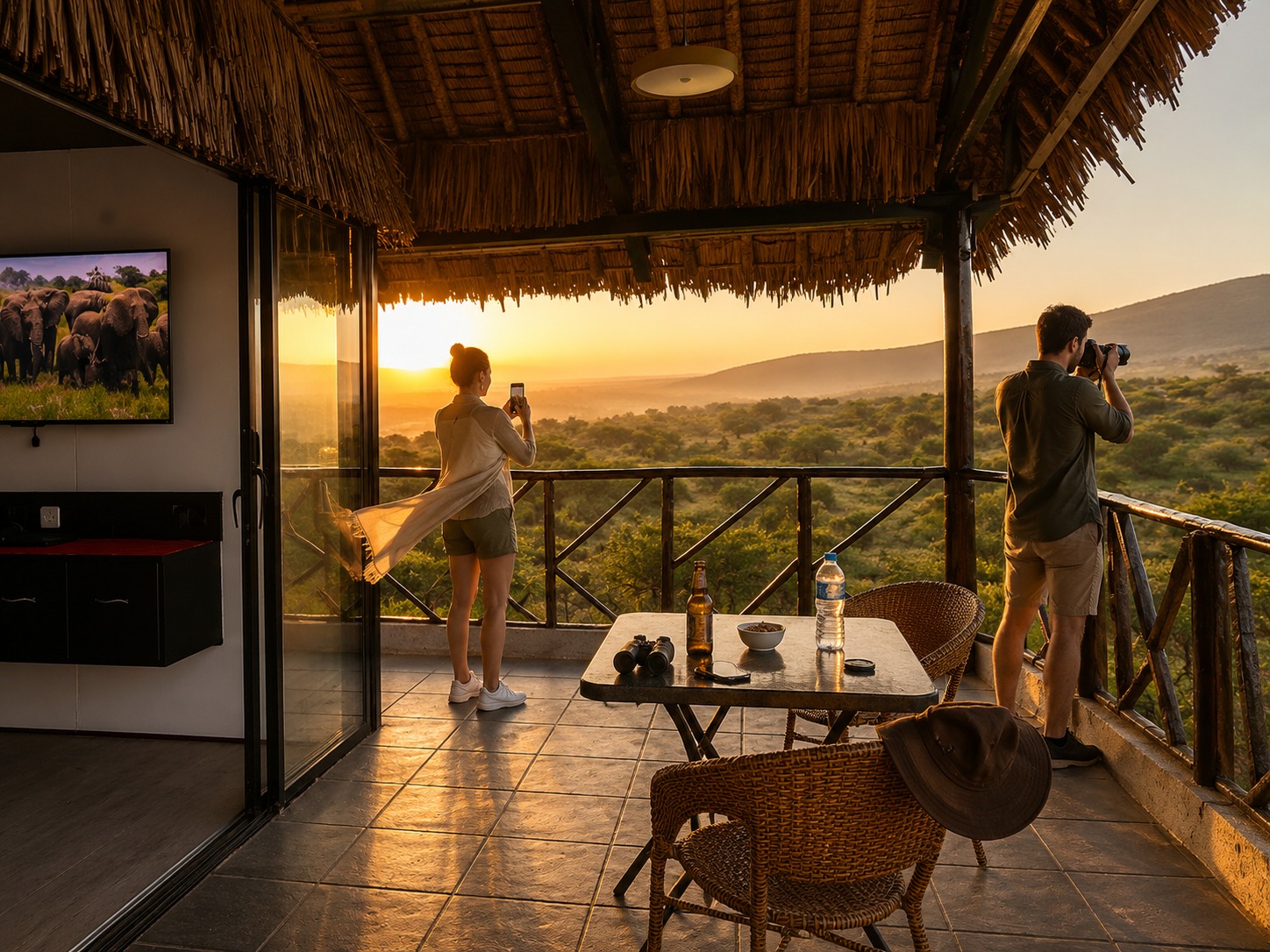 Vista de la terraza privada en Kitumo Mara